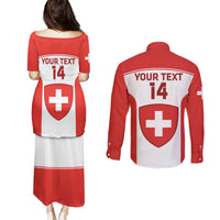 Custom Switzerland Hockey Couples Matching Puletasi and Long Sleeve Button Shirt 2024 Go La Nati - Wonder Print Shop