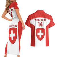 Custom Switzerland Hockey Couples Matching Short Sleeve Bodycon Dress and Hawaiian Shirt 2024 Go La Nati - Wonder Print Shop