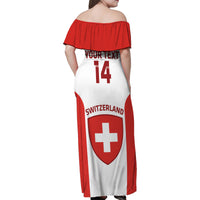 Custom Switzerland Hockey Family Matching Off Shoulder Maxi Dress and Hawaiian Shirt 2024 Go La Nati - Wonder Print Shop