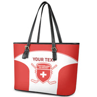 Custom Switzerland Hockey Leather Tote Bag 2024 Go La Nati - Wonder Print Shop
