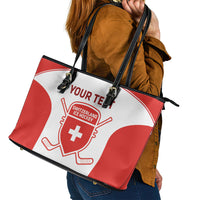 Custom Switzerland Hockey Leather Tote Bag 2024 Go La Nati - Wonder Print Shop