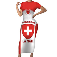 Custom Switzerland Hockey Short Sleeve Bodycon Dress 2024 Go La Nati - Wonder Print Shop