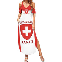 Custom Switzerland Hockey Summer Maxi Dress 2024 Go La Nati - Wonder Print Shop