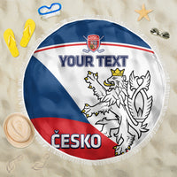Custom Czech Republic Hockey Beach Blanket 2024 Go Czechia - Wonder Print Shop
