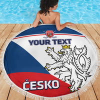 Custom Czech Republic Hockey Beach Blanket 2024 Go Czechia - Wonder Print Shop