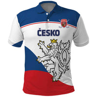 Custom Czech Republic Hockey Polo Shirt 2024 Go Czechia - Wonder Print Shop