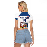 Custom Czech Republic Hockey Raglan Cropped T Shirt 2024 Go Czechia - Wonder Print Shop