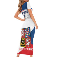Custom Czech Republic Hockey Short Sleeve Bodycon Dress 2024 Go Czechia - Wonder Print Shop