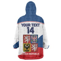 Custom Czech Republic Hockey Wearable Blanket Hoodie 2024 Go Czechia - Wonder Print Shop