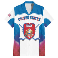 Custom United States Hockey Family Matching Off The Shoulder Long Sleeve Dress and Hawaiian Shirt 2024 Go USA - Wonder Print Shop