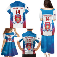 Custom United States Hockey Family Matching Puletasi and Hawaiian Shirt 2024 Go USA - Wonder Print Shop