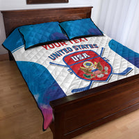 Custom United States Hockey Quilt Bed Set 2024 Go USA - Wonder Print Shop