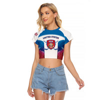 Custom United States Hockey Raglan Cropped T Shirt 2024 Go USA - Wonder Print Shop