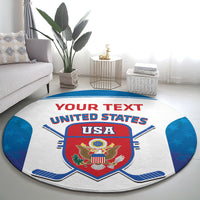 Custom United States Hockey Round Carpet 2024 Go USA