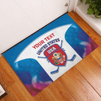 Custom United States Hockey Rubber Doormat 2024 Go USA - Wonder Print Shop
