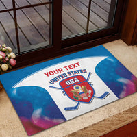 Custom United States Hockey Rubber Doormat 2024 Go USA - Wonder Print Shop