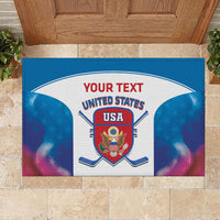 Custom United States Hockey Rubber Doormat 2024 Go USA - Wonder Print Shop