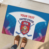 Custom United States Hockey Rubber Doormat 2024 Go USA - Wonder Print Shop