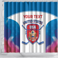 Custom United States Hockey Shower Curtain 2024 Go USA