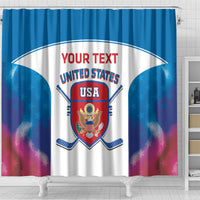 Custom United States Hockey Shower Curtain 2024 Go USA