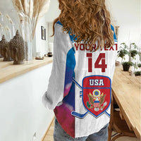 Custom United States Hockey Women Casual Shirt 2024 Go USA - Wonder Print Shop