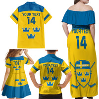 Custom Sweden Hockey Family Matching Off Shoulder Maxi Dress and Hawaiian Shirt 2024 Go Swedish - Wonder Print Shop