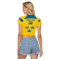 Custom Sweden Hockey Raglan Cropped T Shirt 2024 Go Swedish - Wonder Print Shop