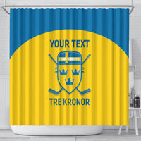 Custom Sweden Hockey Shower Curtain 2024 Go Swedish