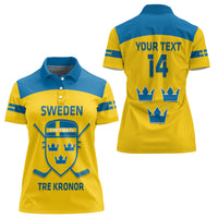 Custom Sweden Hockey Women Polo Shirt 2024 Go Swedish - Wonder Print Shop