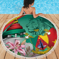 Cameroon National Day Beach Blanket Cameroun Reunification Monument Lily Flowers