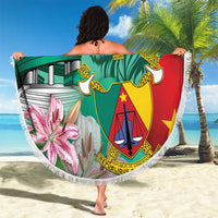 Cameroon National Day Beach Blanket Cameroun Reunification Monument Lily Flowers