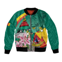 Cameroon National Day Bomber Jacket Cameroun Reunification Monument Lily Flowers