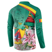 Cameroon National Day Button Sweatshirt Cameroun Reunification Monument Lily Flowers