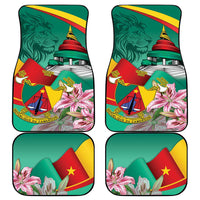 Cameroon National Day Car Mats Cameroun Reunification Monument Lily Flowers