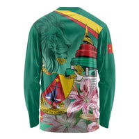 Cameroon National Day Long Sleeve Shirt Cameroun Reunification Monument Lily Flowers