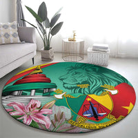 Cameroon National Day Round Carpet Cameroun Reunification Monument Lily Flowers