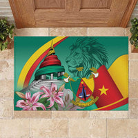 Cameroon National Day Rubber Doormat Cameroun Reunification Monument Lily Flowers