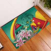 Cameroon National Day Rubber Doormat Cameroun Reunification Monument Lily Flowers