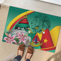 Cameroon National Day Rubber Doormat Cameroun Reunification Monument Lily Flowers