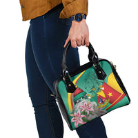Cameroon National Day Shoulder Handbag Cameroun Reunification Monument Lily Flowers