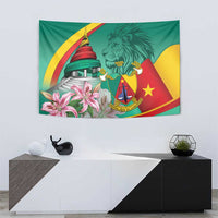 Cameroon National Day Tapestry Cameroun Reunification Monument Lily Flowers