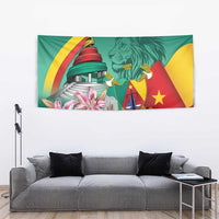 Cameroon National Day Tapestry Cameroun Reunification Monument Lily Flowers