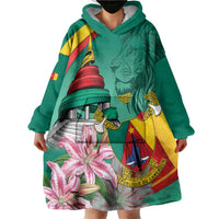 Cameroon National Day Wearable Blanket Hoodie Cameroun Reunification Monument Lily Flowers