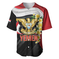 Yemen Unification Day Baseball Jersey Coat Of Arms With Frangipani