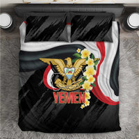 Yemen Unification Day Bedding Set Coat Of Arms With Frangipani