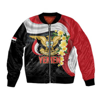 Yemen Unification Day Bomber Jacket Coat Of Arms With Frangipani