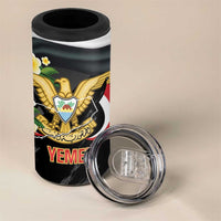 Yemen Unification Day 4 in 1 Can Cooler Tumbler Coat Of Arms With Frangipani