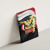 Yemen Unification Day Canvas Wall Art Coat Of Arms With Frangipani