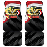 Yemen Unification Day Car Mats Coat Of Arms With Frangipani