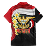 Yemen Unification Day Family Matching Mermaid Dress and Hawaiian Shirt Coat Of Arms With Frangipani